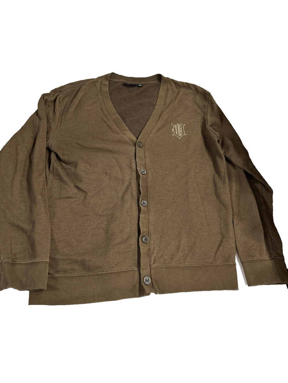 Vans Mens Cardigan Large Brown Button Sweater Skateboard